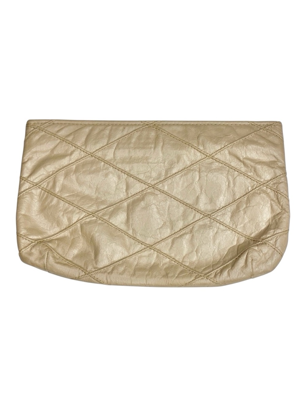 Vintage Letisse Gold Genuine Leather Quilted Clutch Bag
